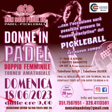 Donne in Padel: Torneo amatoriale di Doppio Femminile